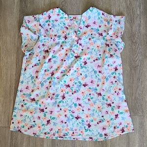 Elle multicolored floral blouse (M)